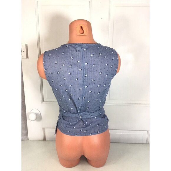 Namaste Floral Wrap Blouse Womens Small - Picture 6 of 8